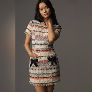 NWT! Anthropologie Walter Baker Jada Short-Sleeve Tweed Shift Mini Dress -Size 4